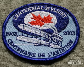 Caf Rcaf Centennial Of Flight 1903 2003 Centenaire De Jacket Crest/patch (18955)