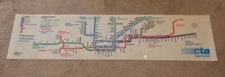 Vintage Cta Train System Map 1989 Chicago Rapid Transit Authority Sign Subway El