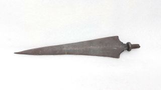 Antique Old Hand Forged Iron Spear Head Lance Polearm Arrow Shape Blade / Sword