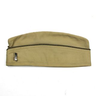 Ww2 Us Army Officer Khaki Tan Cotton Side Cap Hat 1st Lieutenant Pin Size 7