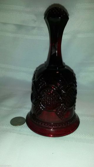 Avon Cape Cod Ruby Red Glass Bell - Bells - Glassware Hand Bell -