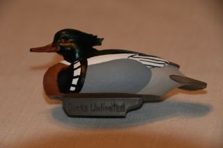 Jett Brunet Ducks Unlimited Red Breasted Merganser Mini Decoy