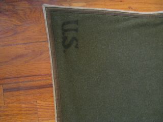 Vintage U.  S.  Military Cavalry Olive Green Wool Under Saddle Pad Blanket 2