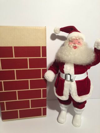 Vintage Harold Gale Santa Claus With Cardboard Chimney