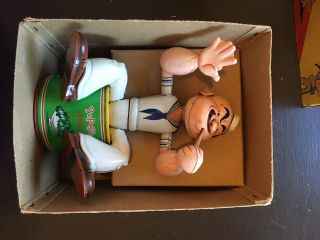 1940s or 50s Tin Litho Smoking Popeye Toy w/ Box Linemar Battery Operated 2