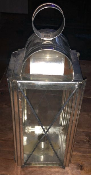Vintage Hanging Candle Holder Metal Lantern With Glass Sides