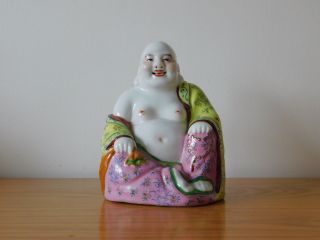 C.  20th - Antique Chinese Republic Period Famille Rose Porcelain Buddha Figure