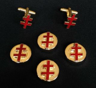 33rd Degree I.  G.  H.  Button Cover & Cuff Link Set (33 - Bcl)
