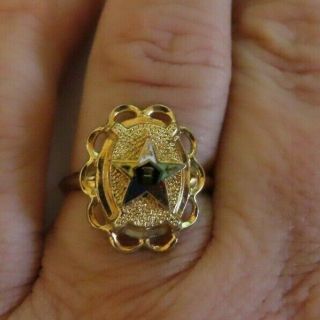 Vintage 10k Gold Filled Order Of Eastern Star Ring