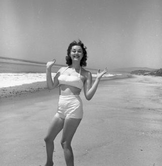 1960s Ron Vogel Negative,  Sexy Pin - Up Girl Donalda Jordan At Beach,  T244675