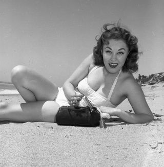 1960s Ron Vogel Negative,  Sexy Pin - Up Girl Donalda Jordan At Beach,  T244667