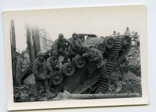 Photo Of A Knocked Out German Panzer.  Stug?