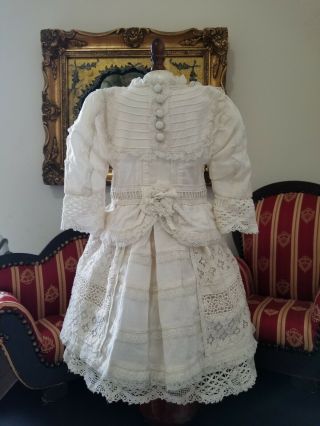 Vintage French Victorian Dress 17 " For Antique Bisque German Doll 24 - 28 "