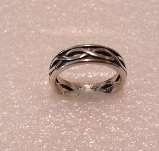 Quality Vintage Sterling Silver 925 Weave Band Ring Size 4 1/2