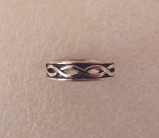 QUALITY VINTAGE STERLING SILVER 925 WEAVE BAND RING SIZE 4 1/2 2