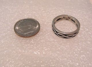 QUALITY VINTAGE STERLING SILVER 925 WEAVE BAND RING SIZE 4 1/2 3