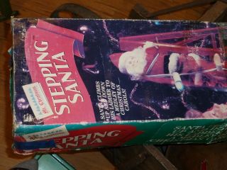 Vintage Mr.  Christmas 1994 Stepping Santa Climbing Ladder Complete