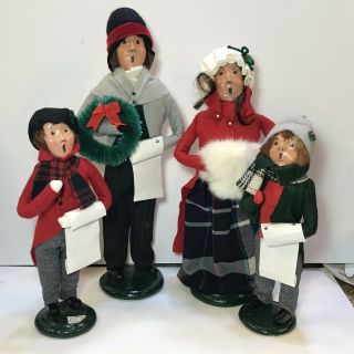 4 Vintage Byers Choice Carolers - Family - Bumpy Bottom Signed