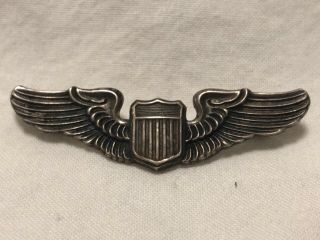 Vintage Sterling Silver N.  S.  Meyer Wwii Army Air Force Pilot Wings Pin 2 "
