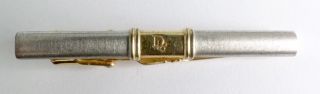 A Vintage Christian Dior Silver Tone & Gold Tone Metal Tie Grip