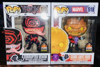 Funko Pop Marvel Corrupted Venom,  Cosmic Ghost Rider Lacc 2019 Exclusive
