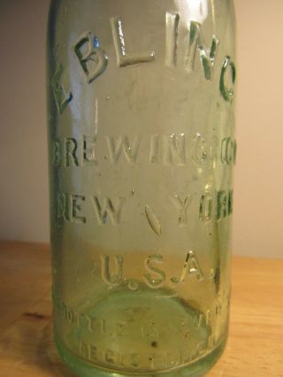 Old 1868 Blob Top Bottle - Ebling Brewing Bottle Bronx York