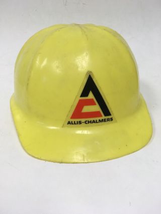 Vintage Allis - Chalmers Plastic Promotional Hard Hat Inside Adjust Farm Tour
