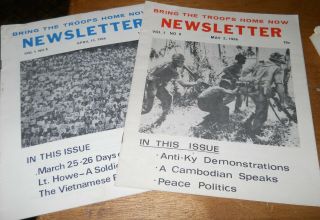 2 1966 Vietnam Newsletters Bring The Troops Home Now Days Of Protest,