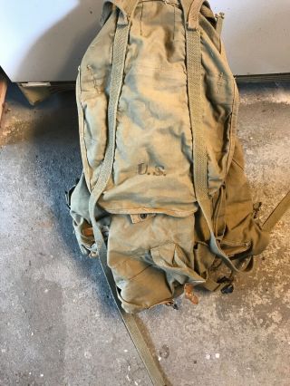Vintage Avery Ww2 1943 Us Army Military Field Backpack Rucksack Canvas Bag Frame