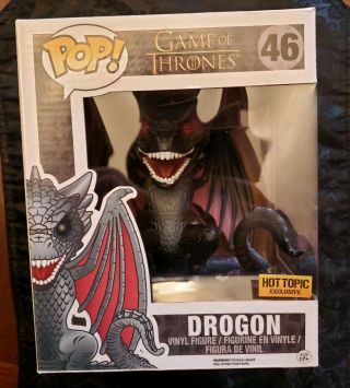 Funko Pop Game Of Thrones Drogon 46 6 " Inch Hot Topic Exclusive Red Eyes