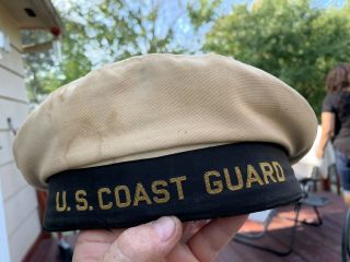 Wwii Ww2 U.  S.  Coast Guard Uniform Flat Hat Size 7 1/4