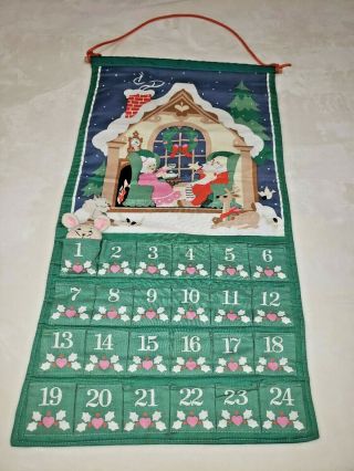 1987 Avon Mouse Santa Claus Calendar Vintage Christmas Advent Calendar