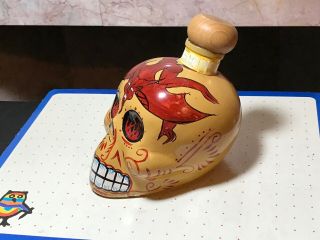 Kah Tequila Skull Day Of The Dead Yellow Red Devil 750 ml Bottle - G - 29 2