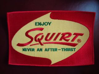 Enjoy Squirt Never An After - Thirst Uniform Patch - 9 1/2 X 6 1/4 Vintage Rare