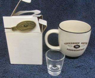 Vtg Jack Daniels Tennessee Squires Gift Set Mug Cup,  Key Chain & Shot Glass