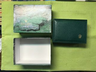 Vintage Rolex 90’s 68.  00.  04 Green Leather Box / Case For All Watches