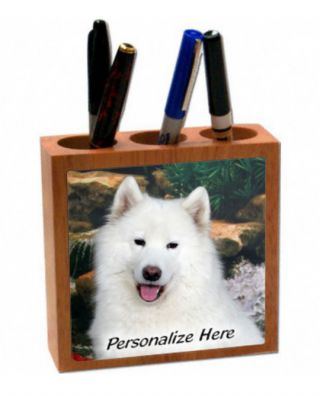 Samoyed (3) Personalized Pencil And Pen Holder
