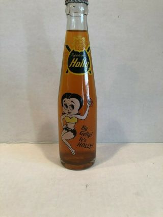 Vintage Rare Full Orange Soda Pop Bottle Holly Of Youngstown W/ Betty Boop 7oz
