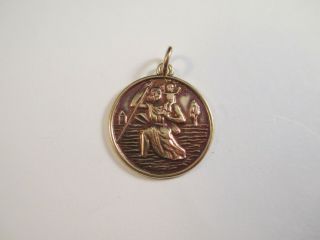 Lovely Vintage Solid 9ct Yellow Gold St.  Christopher Medal,  Birmingham 1964 2.  8g