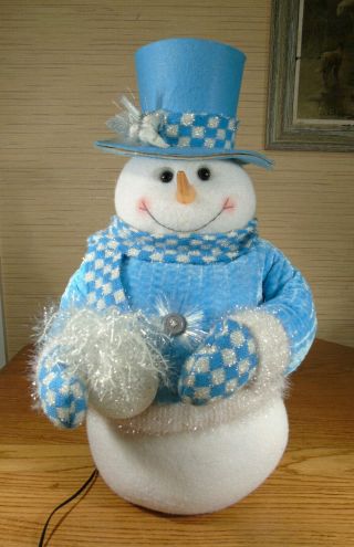 Kids Of America Fiber Optic Animated Snowman Little Snowman Pops Out Of Top Hat