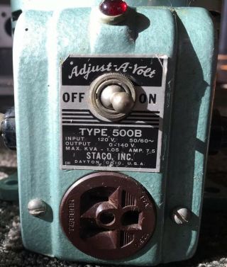 Vintage Staco Adjust A Volt 500B 1KW Variac Grounded USA Made 2