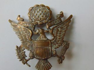 Vintage Wwii Us Military E Pluribus Unum Eagle Crest 3 " Emblem Screw Back