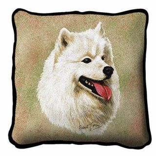 Samoyed Pillow With Zipper And Insert By Robert May Made In Usa.