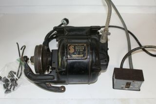 Vintage Singer Industrial Sewing Machine Clutch Motor Complete W Mount Pitman,