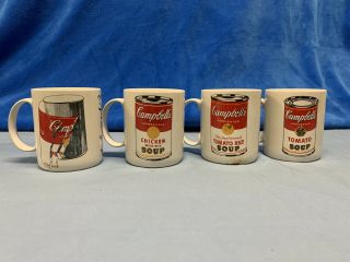 Andy Warhol Porcelain Set Of 4 Tea Cups Block Pop Art - Limited Edition