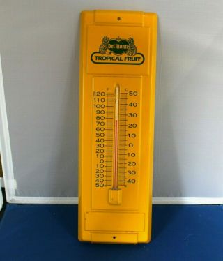 Vintage Del Monte Tropical Fruit Metal Thermometer Sign Gas Station,  Oil
