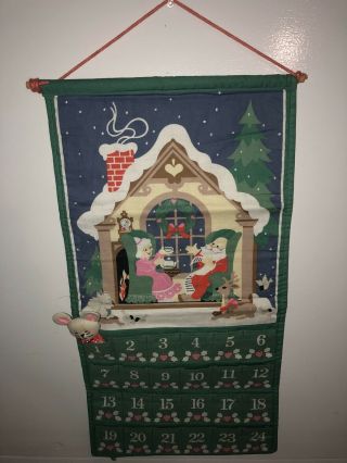 Vgc Vintage 1987 Avon Countdown To Christmas Advent Calendar With Mouse