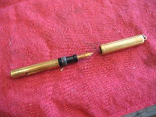 Short 3 3/4  Vintage Sawn Fountain Pen Mabie Todd & Co York Usa Gold Filled