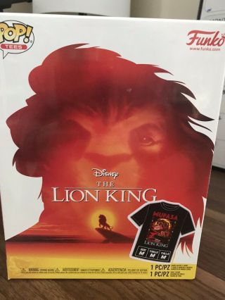 Funko Lion King Box Set.  Medium T - Shirt And Mufasa Pop
