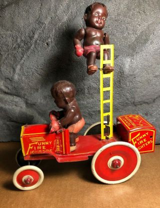 Vintage Marx | Funny Firefighters | Scarce African American Variation | 1930s